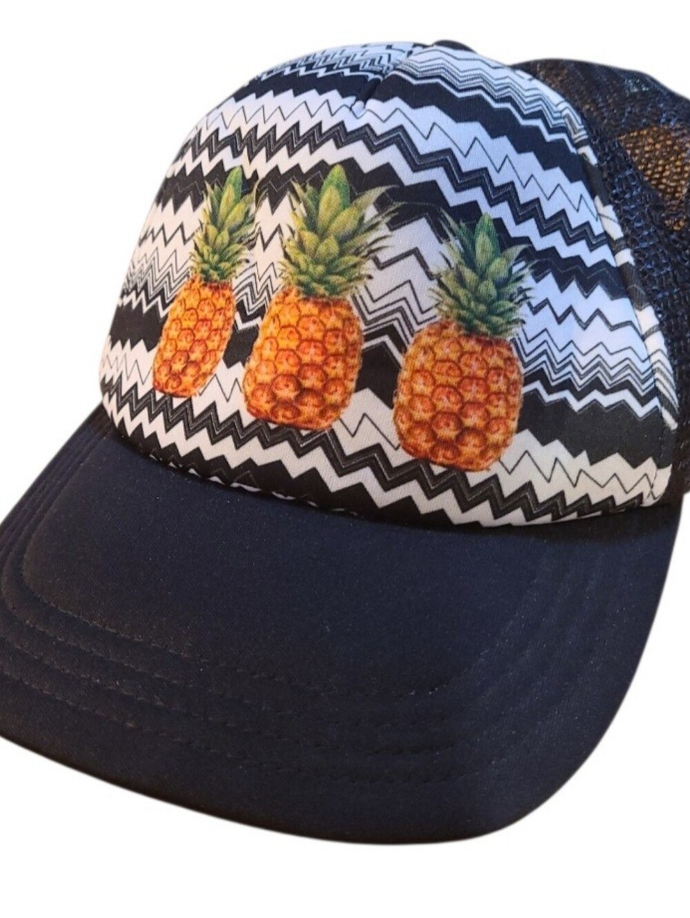 Chevron & Pineapple Snapback Trucker Hat/Unisex.